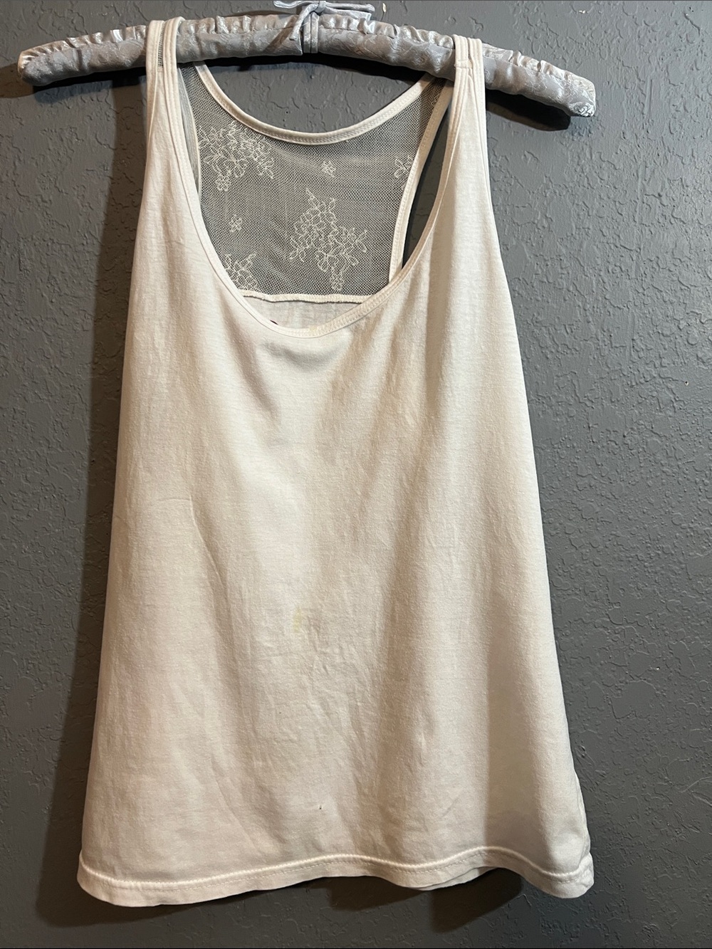 OP White Lace-Back Tank Top